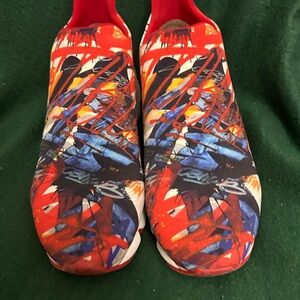 Christian Louboutin Red and Blue Graphic Sneakers